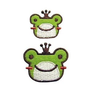 23176 パイオニアワッペンシリーズ かえる ワッペン 2個付き シールアイロン両用タイプ
