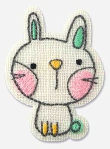 23150 ILLUSTRATION 動物・うさぎ アイロン接着ワッペン イラストちっくな動物のかわいいアップリケ