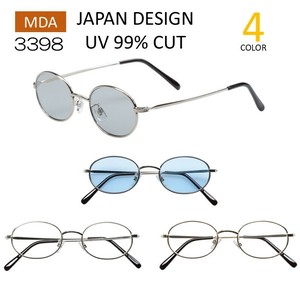 【新商品】オーバルメタル　サングラス　伊達メガネ　3398