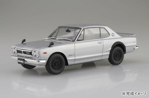 青島文化教材社 KPGC10 スカイラインHT 2000GT-R 1970 シルバー