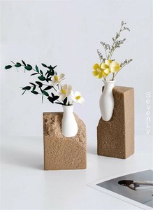 人気上昇 レンガの埋め込み花瓶 花瓶 陶器「2024新作」