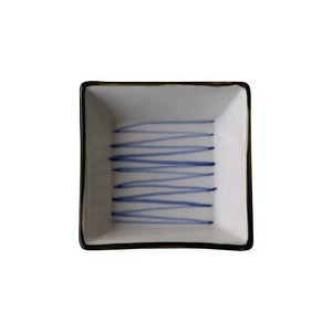 和モダン 角小付 呉須ライン 8.5cm[日本製/美濃焼/和食器]