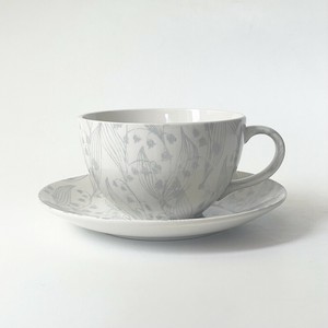 Cup & Saucer Set Gray Saucer Lily Of The Valley