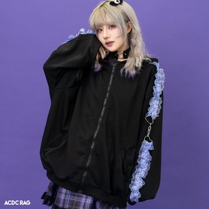 Hoodie "Harajuku Style" Purple "Yami Kawaii" Ground Mine Girl Zip Hoodie