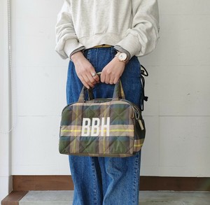 "BBH" QUILTED MINI BOSTON - CHECK / ランチバッグ ボストンバッグ 保温保冷 犬のお散歩バッグ