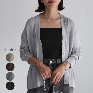 Cardigan Summer Knit V-Neck Lame Sheer