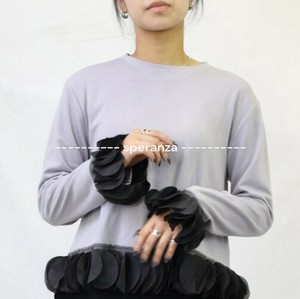 【WEB限定価格！】裾＆袖口チュールサークルフリルプルオーバートップス