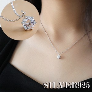 Cubic Zirconia Silver Chain Necklace One size fits all Unisex