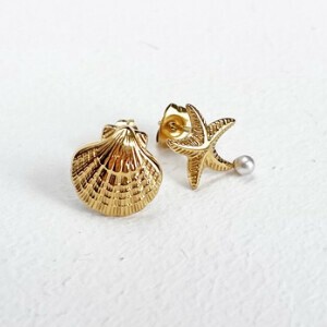Pukana シェル&ヒトデピアス