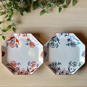 Sanrio Main Plate Red Blue Hello Kitty Indigo 22cm Made in Japan