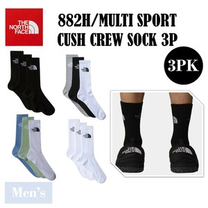 THE NORTH FACE(ザノースフェイス) 3足組(6枚)メンズ クルーソックス 882H/MULTI SPORT CUSH CREW SOCK 3P
