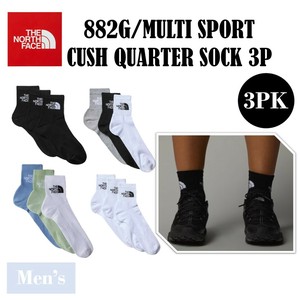 THE NORTH FACE(ザノースフェイス) 3足組(6枚)メンズソックス 882G/MULTI SPORT CUSH QUARTER SOCK 3P