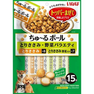 ［いなばペットフード］ちゅ〜るボール とりささみ・野菜バラエティ 10g×15袋入