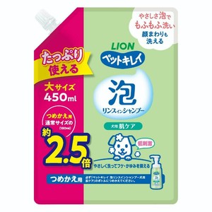 ペットキレイ 泡リンスインシャンプー 犬用 肌ケア つめかえ用大サイズ 450ml【7月特価】