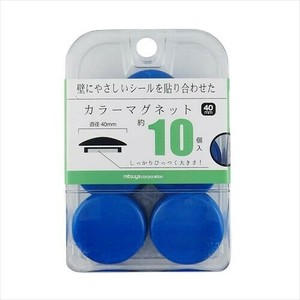 ミツヤ カラーマグネット40mm 青10個 BX3-CM40BU M39403