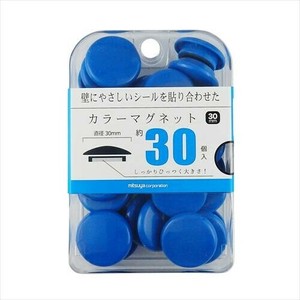 ミツヤ カラーマグネット30mm 青30個 BX3-CM30BU M39357