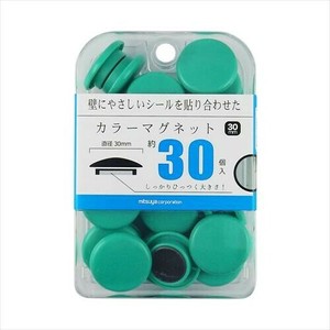 ミツヤ カラーマグネット30mm 緑30個 BX3-CM30GR M39365