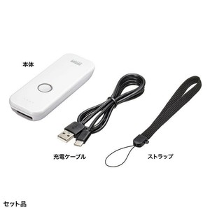 サンワサプライ　Bluetooth1次元バーコードリーダー　ホワイト　BCR-BT1D8W