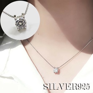 Cubic Zirconia Silver Chain Necklace One size fits all Unisex