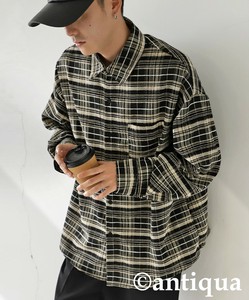 [antiqua] Button Shirt Check Pattern Men's