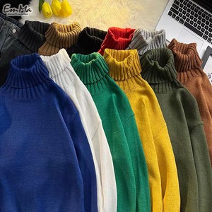 【ユニセックス】カラーニットタートルネックセーター カジュアル 襟袖リブ  秋 冬  【2024AW】 EH1565