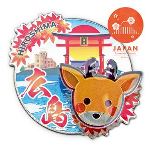 【お土産】広島 宮島 クリップ 外国人 鹿 厳島神社 souvenir japan インバウンド エッチング マグネット