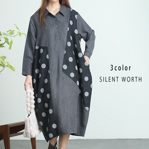 【SALE】ドットパッチワークワンピース♪
