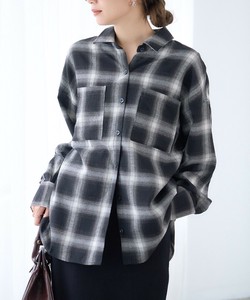 Button Shirt/Blouse Check Pattern Check [A/W]