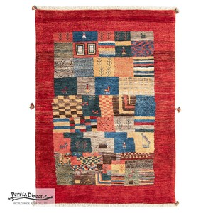 ギャッベ　ペルシャ　イラン　オーガニックウール　絨毯　ラグサイズM（約150×200cm）　G13　130×174cm