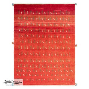 ギャッベ　ペルシャ　イラン　オーガニックウール　絨毯　ラグサイズM（約150×200cm）　G138　142×187cm