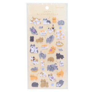 【シール】ふわふわねこのなかまシール たんもう ねこ