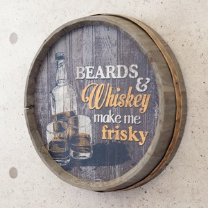 バレルトップウォールサイン［Whiskey make me frisky］