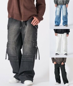 <定番商品>11.5オンス　マルチポケットカーゴパンツ/ユニセックス　デニム　ダック