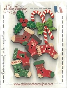 Button Christmas Socks