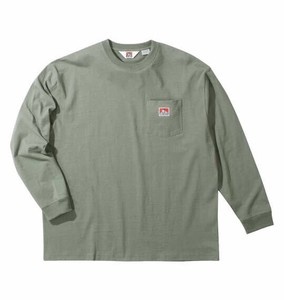 BEN DAVIS ビッグサイズ メンズ ピスポケット付長袖Tシャツ カーキ  3L 4L 5L 6L