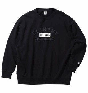 ELEMENT ビッグサイズ メンズ FOR LIFEクルースウェット ブラック  3L 4L 5L 6L