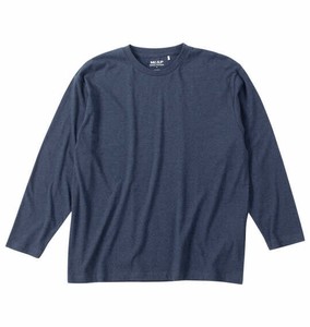 Mc.S.P ビッグサイズ メンズ オーガニックコットンクルーネック長袖Tシャツ ネイビー杢  3L 4L 5L 6L 8L