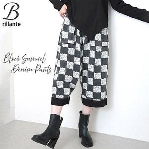【SALE】ブロックイラスト・サルエルデニムパンツ7分　新作2025ss春夏　BRILLANTE東京（193224）