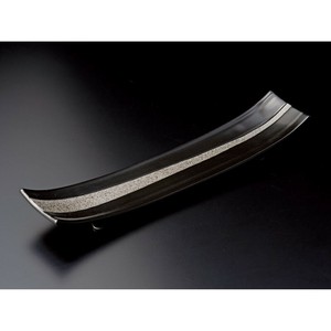 黒マットプラチナ両上り長皿(有田焼) 陶器 日本製