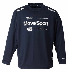 MOVESPORT ビッグサイズ メンズ ドライメッシュオーセンティックロゴ長袖Tシャツ ネイビー  3L 5L 6L