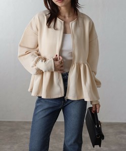 Sweatshirt Front Zipper Peplum