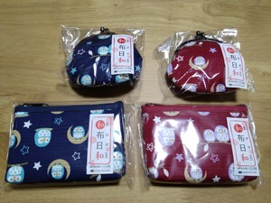 MS*和布日和　月夜フクロウのがま口　カードポーチ