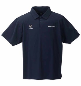 MOVESPORT ビッグサイズ メンズ SUNSCREENミニ鹿の子バックロゴ半袖ポロシャツ ネイビー  3L 5L 6L