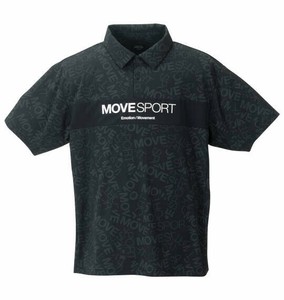 MOVESPORT ビッグサイズ メンズ SUNSCREENミニ鹿の子総柄グラフィック半袖ポロシャツ