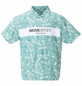 MOVESPORT ビッグサイズ メンズ SUNSCREENミニ鹿の子総柄グラフィック半袖ポロシャツ