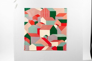 Tenugui Towel Red Japanese Style Green Made in Japan