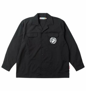 NESTA BRAND ビッグサイズ メンズ オープンカラー長袖シャツ ブラック
