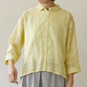 Button Shirt/Blouse Sheer Check Cotton Fair Trade [S/S NEW]