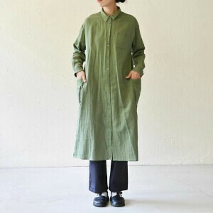 Button Shirt/Blouse Double Gauze Shirt Dress Fair Trade [S/S NEW]