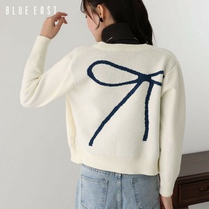 Cardigan Ladies fashion Back Ribbon Knit Cardigan Double-zip [2024 NEW]